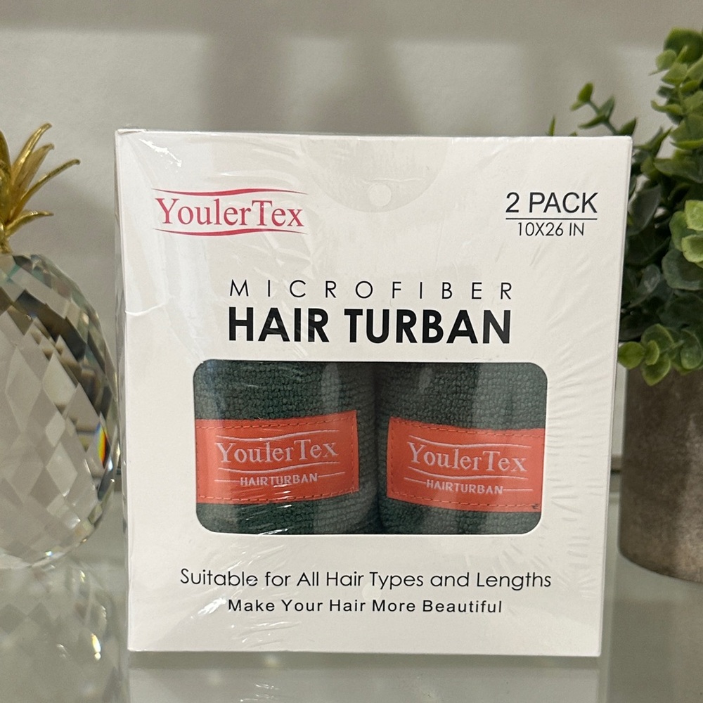 Microfiber Hair Turban - Green 2 Pack